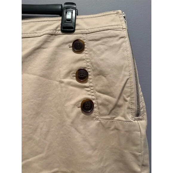 Tommy Hilfiger Sailor Pants Womens 16 Beige High Rise Side Zip Wide Leg - Picture 3 of 9